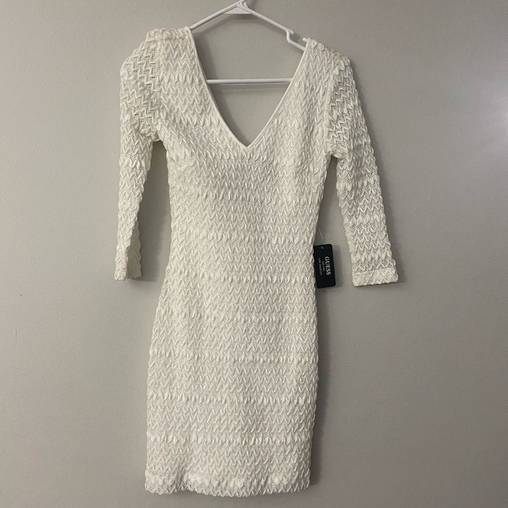 White low cut dress